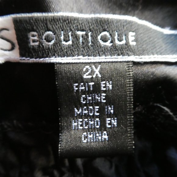 Vintage 90s Evening Jacket Crinkle Sequin Textured Popcorn Black Rose Brooch 2X - Picture 5 of 6